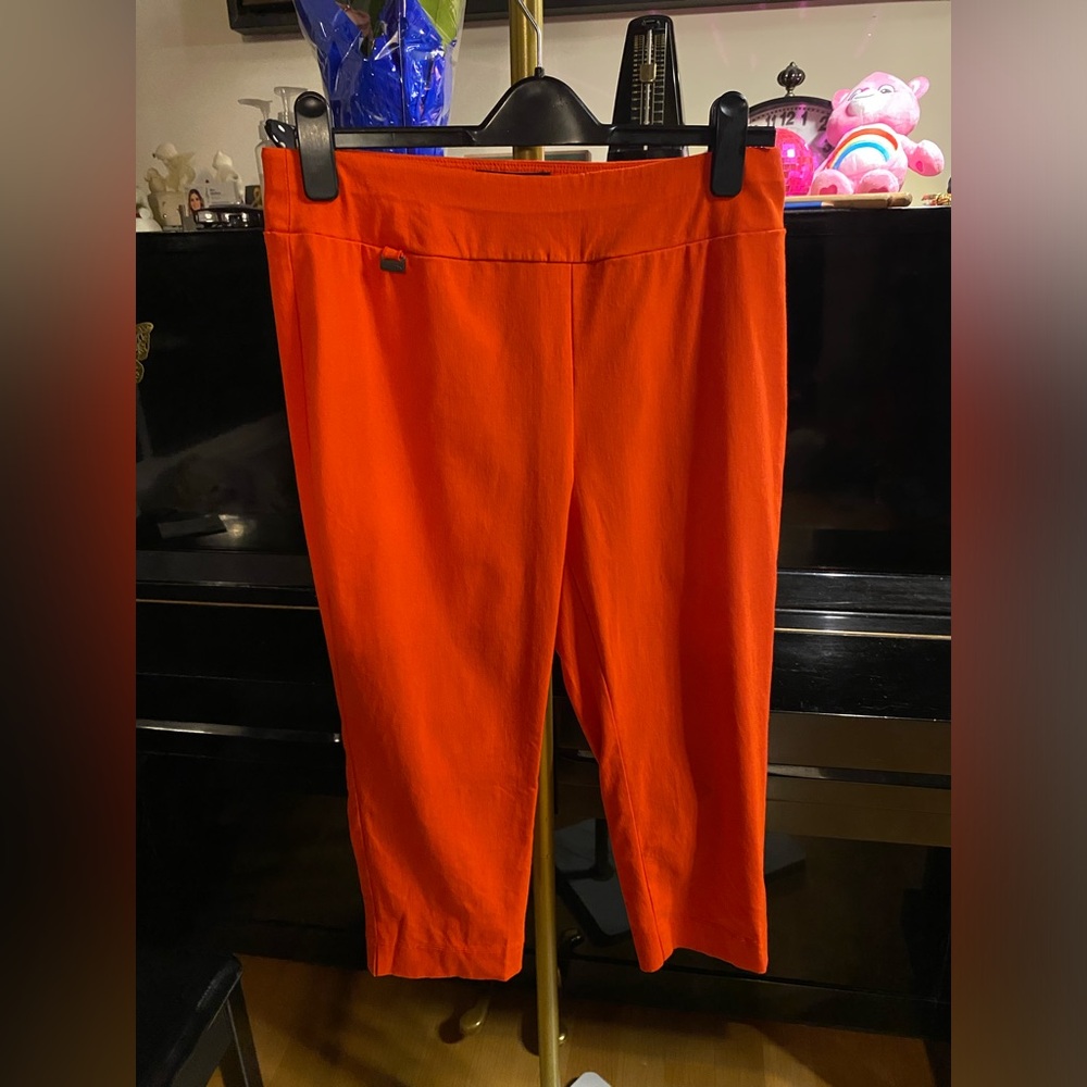 Picadilly Fashion Women's Bright Orange / Coral Cropped Pants